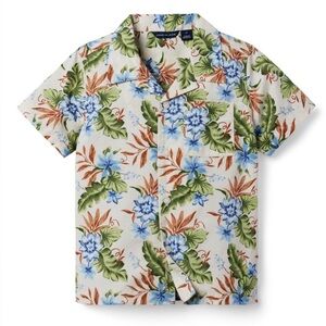 Janie and Jack Tropical Floral Shirt - Blue, Green, Brown